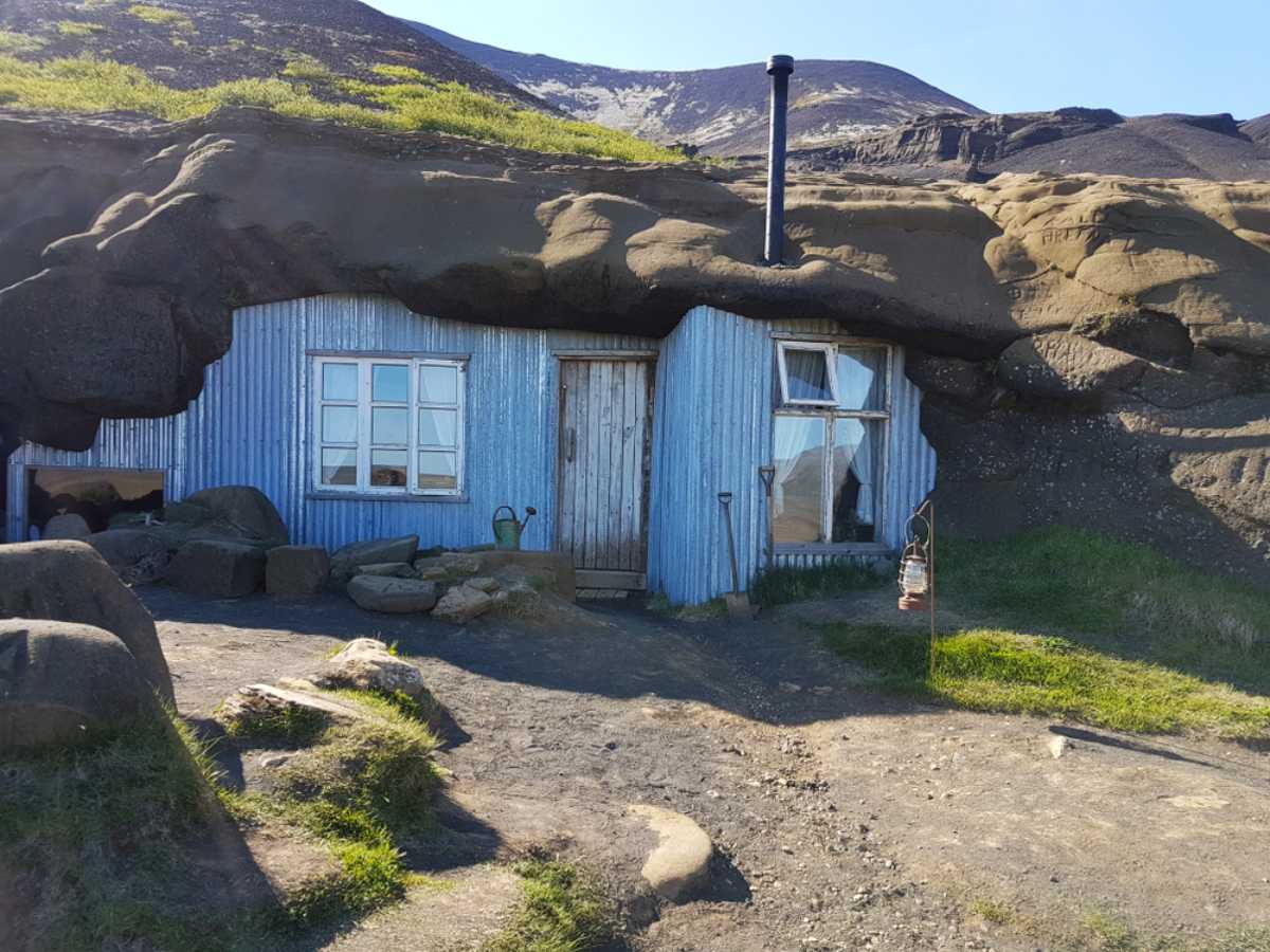 Old inhabited cave in Iceland
