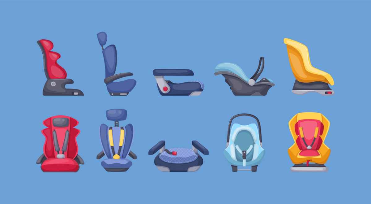Different types of child seats